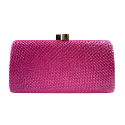 Bolsa de Festa Clutch Palha Rosa