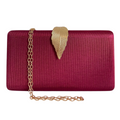 Bolsa Clutch Festa Tecido Fecho de Folha Marsala - ReUse