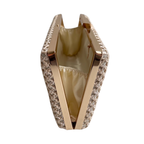Bolsa Festa Clutch Trama Palha Bege Claro