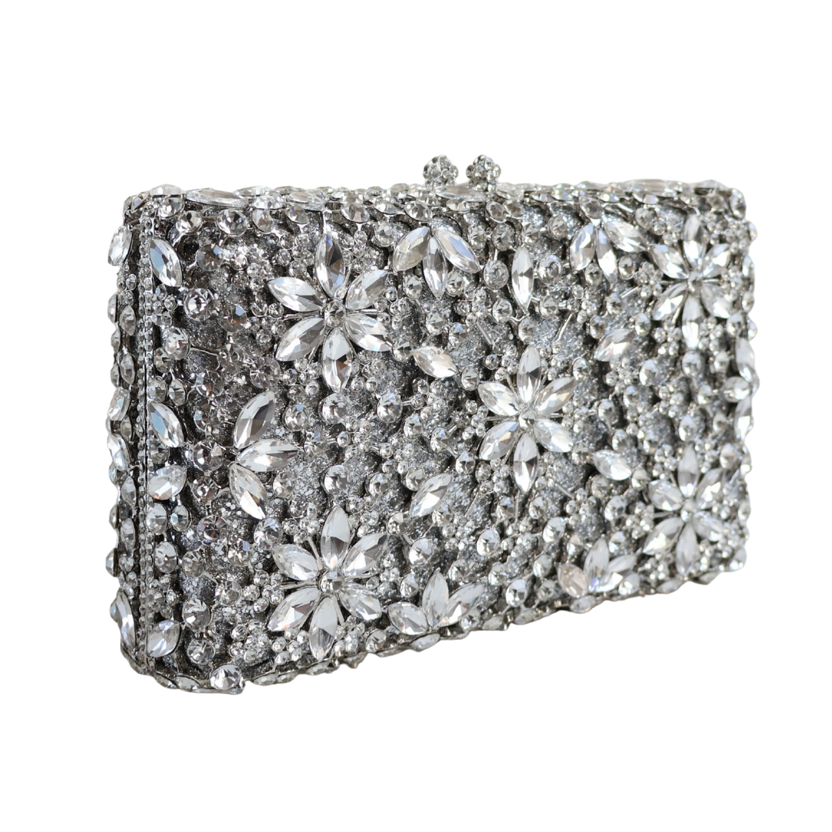 Bolsa Festa Clutch Pedraria Strass Prata