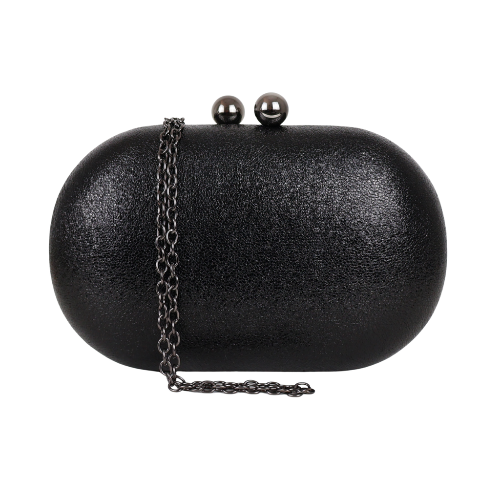 Bolsa Clutch Festa Oval Preta - ReUse