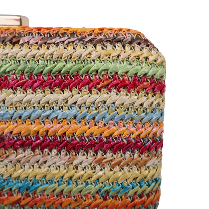 Bolsa de Festa Clutch Palha Colorida