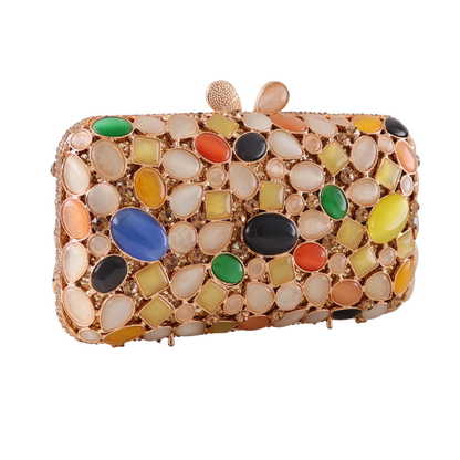 Bolsa Festa Clutch Pedraria Colorida