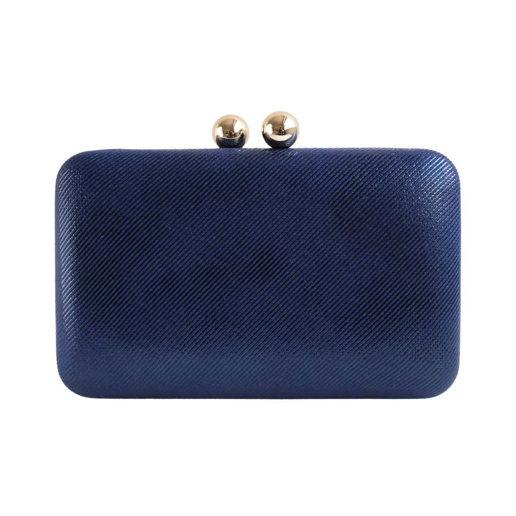 Bolsa de Festa Clutch Vinil e Tecido Azul