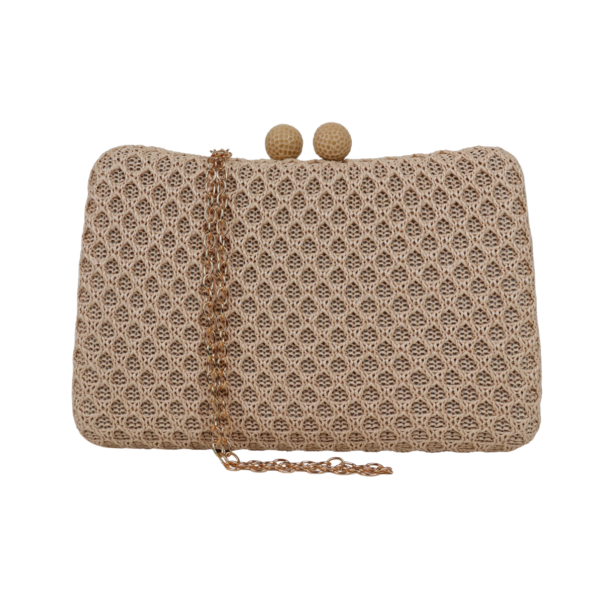Bolsa de Festa Clutch Palha Bege Escuro