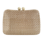 Bolsa Clutch Festa Palha Bege Claro