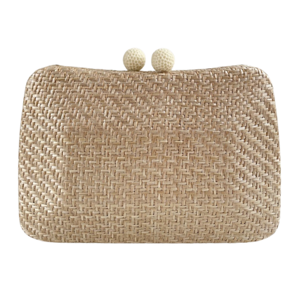 Bolsa Clutch Festa Palha Bege Claro