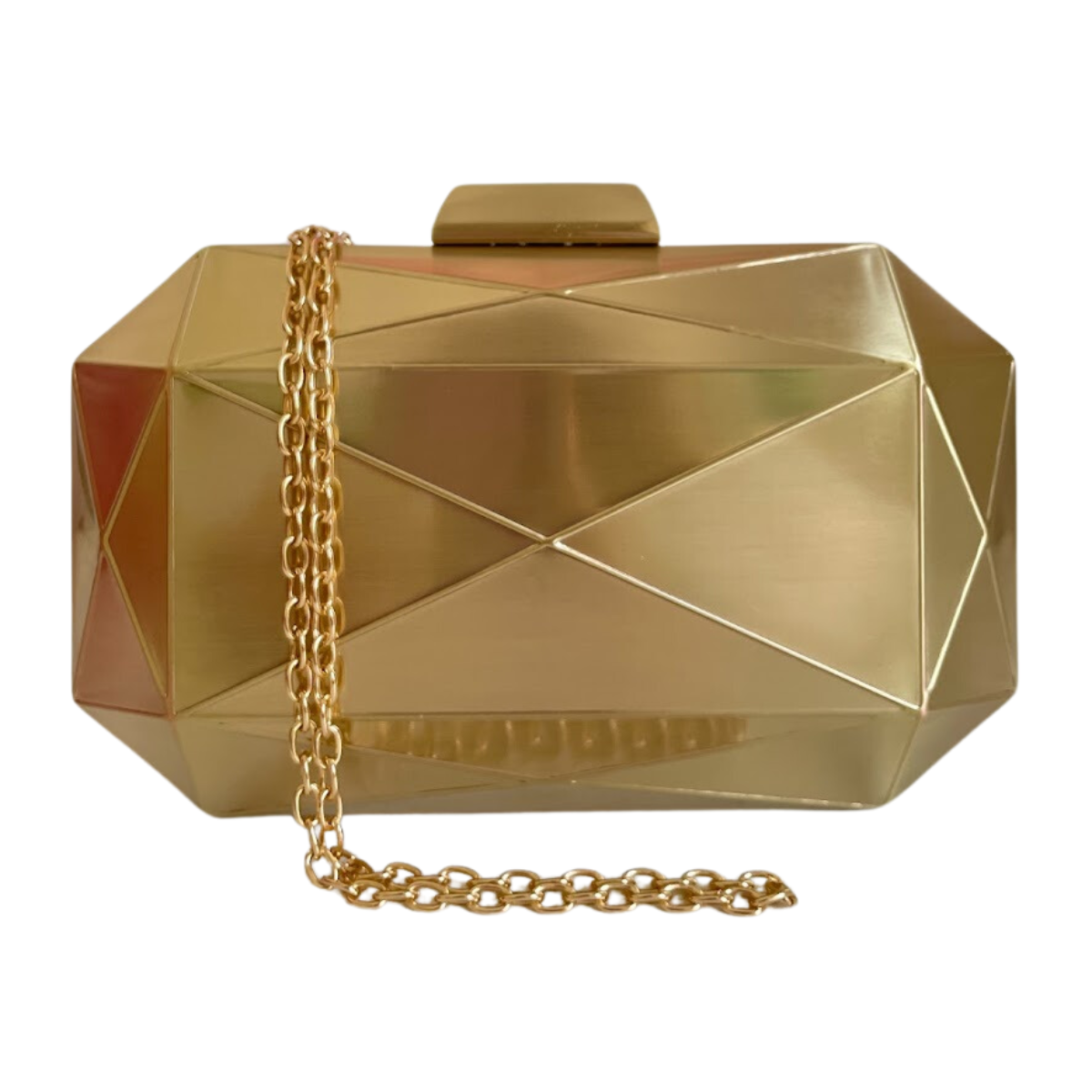 Bolsa Festa Clutch Metal Escovado Dourada - ReUse