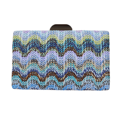 Bolsa de Festa Clutch Palha Azul