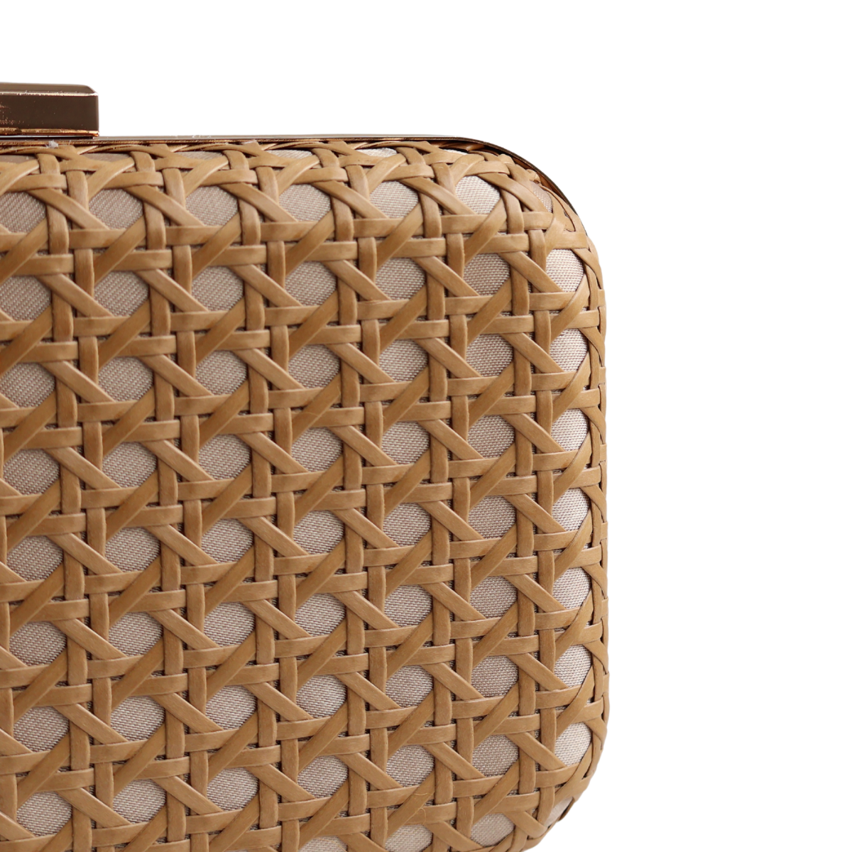 Bolsa de Festa Clutch Palha da Índia Bege