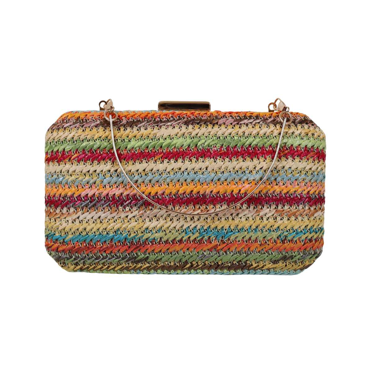 Bolsa de Festa Clutch Palha Colorida