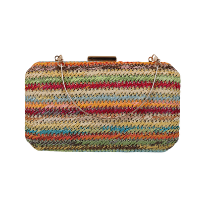 Bolsa de Festa Clutch Palha Colorida