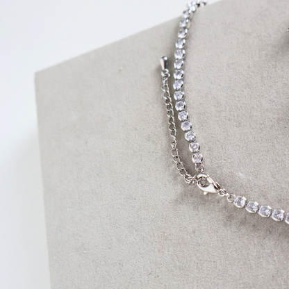 Kit Colar e Brinco - Cristal Turquesa - Prateado