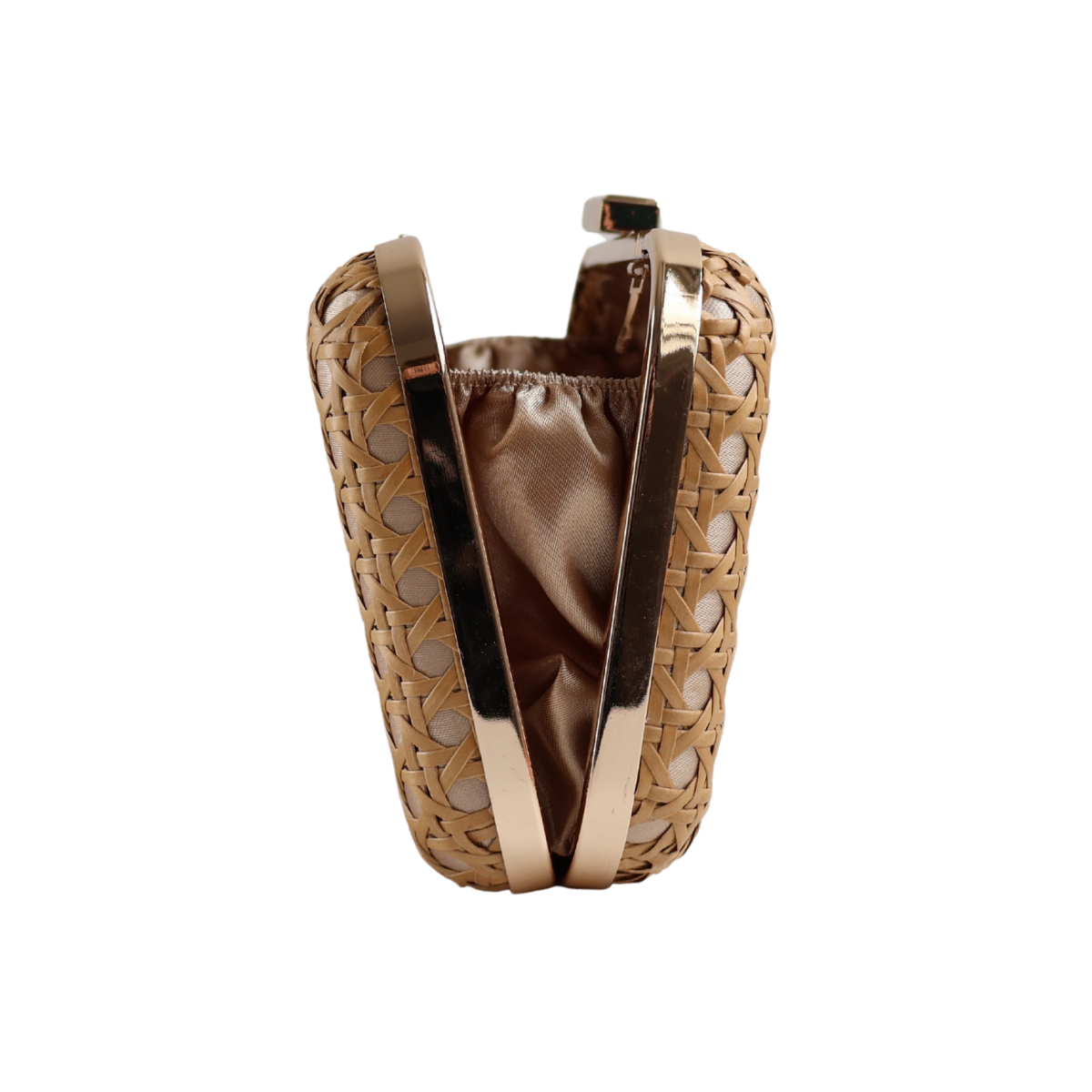 Bolsa de Festa Clutch Palha da Índia Bege