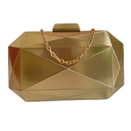 Bolsa Festa Clutch Metal Escovado Dourada - ReUse