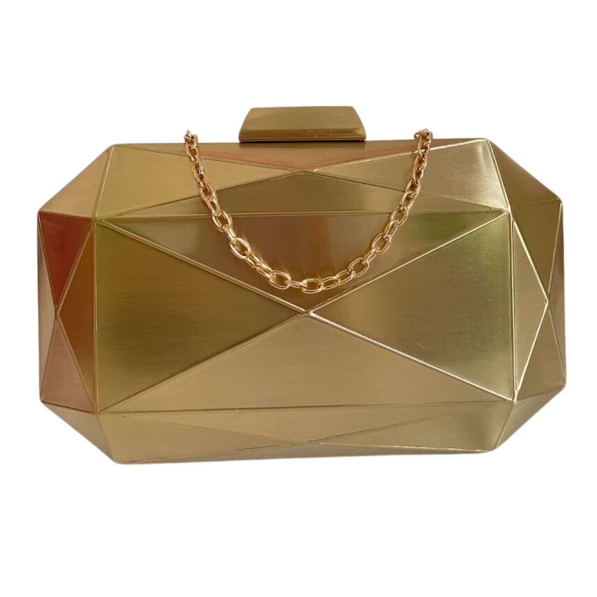 Bolsa Festa Clutch Metal Escovado Dourada - ReUse