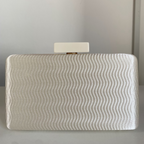 Bolsa Festa Clutch Tecido Acetinado Bege Creme - ReUse