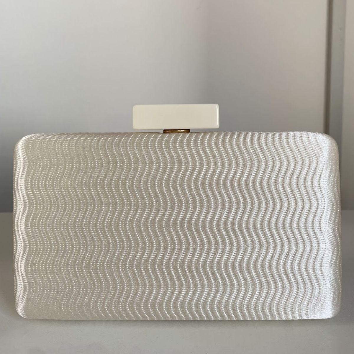 Bolsa Festa Clutch Tecido Acetinado Bege Creme - ReUse