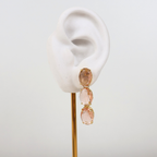 Brinco Dourado e Cristal Champagne - Semijoia