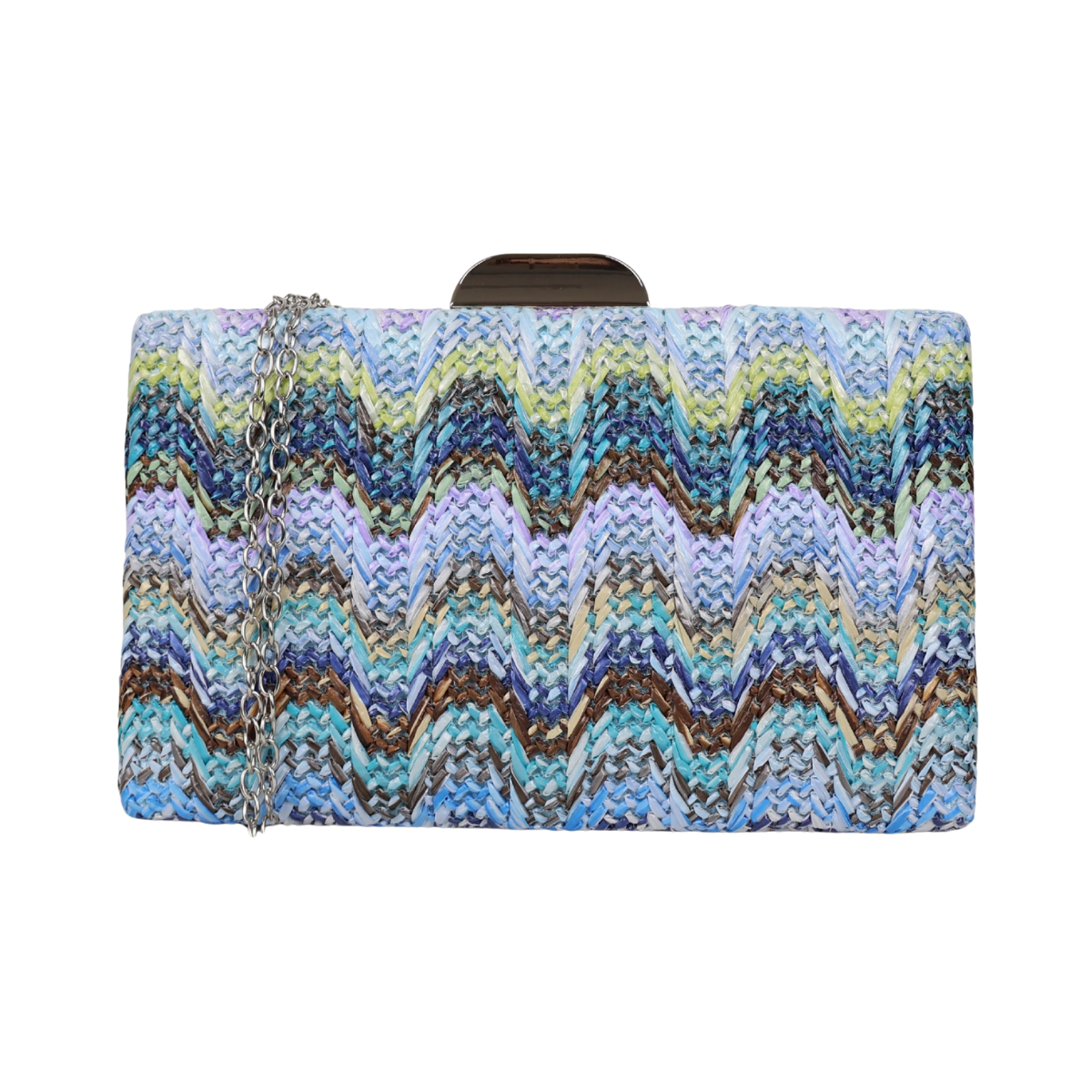 Bolsa de Festa Clutch Palha Azul