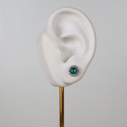 Kit Colar e Brinco - Cristal Turquesa - Prateado