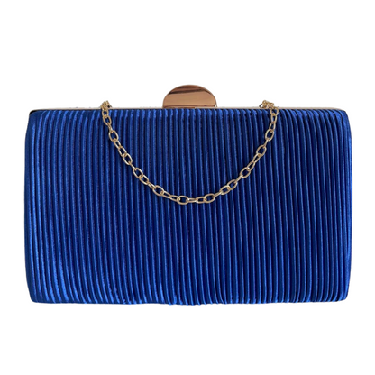 Bolsa Clutch Festa Tecido Aveludado Frizado Azul