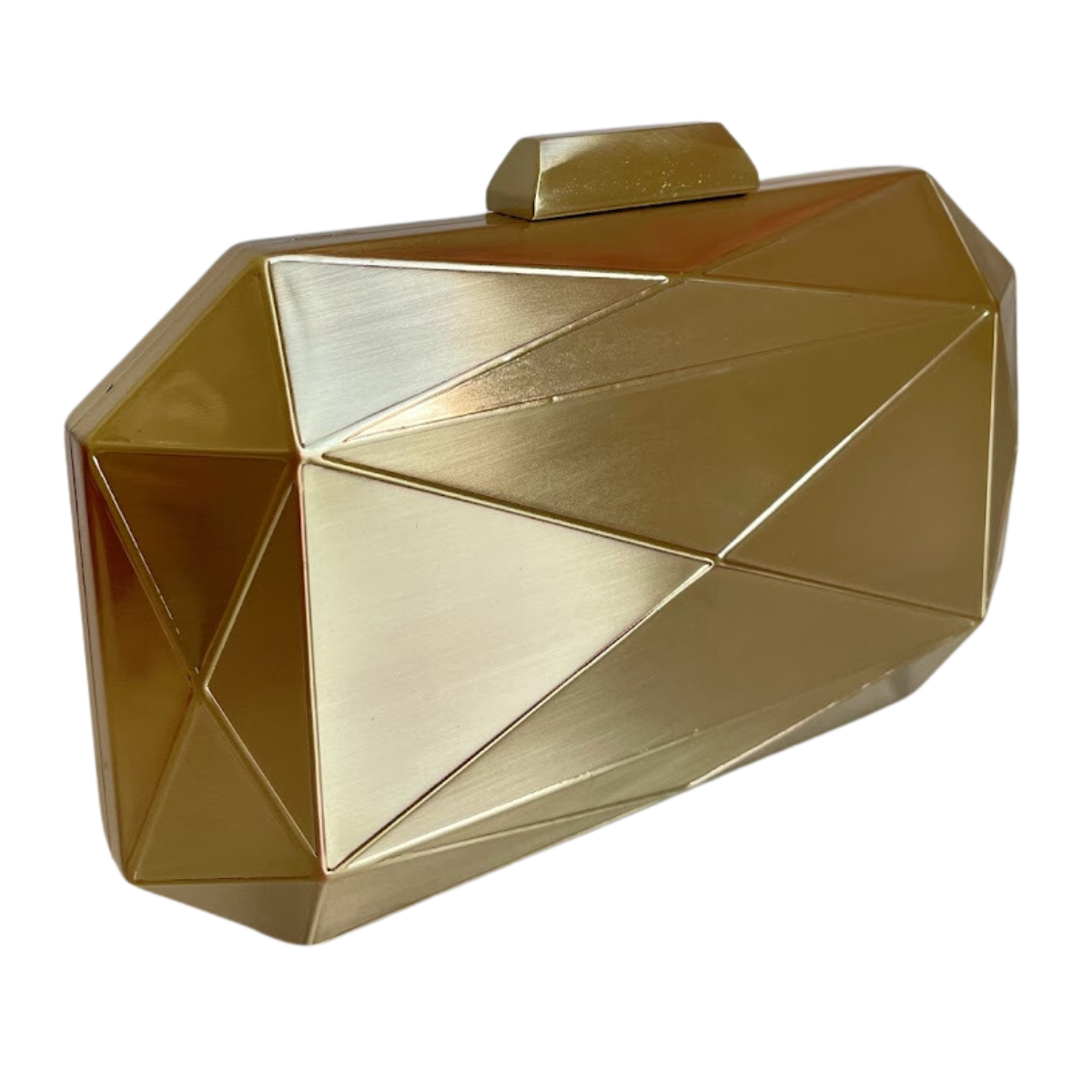 Bolsa Festa Clutch Metal Escovado Dourada - ReUse