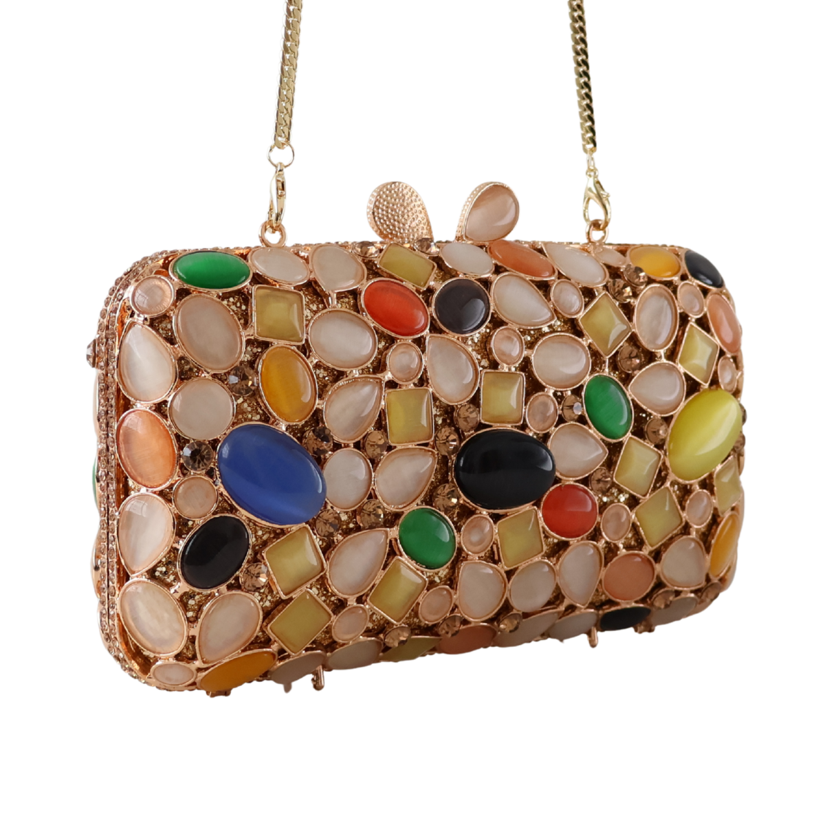 Bolsa Festa Clutch Pedraria Colorida