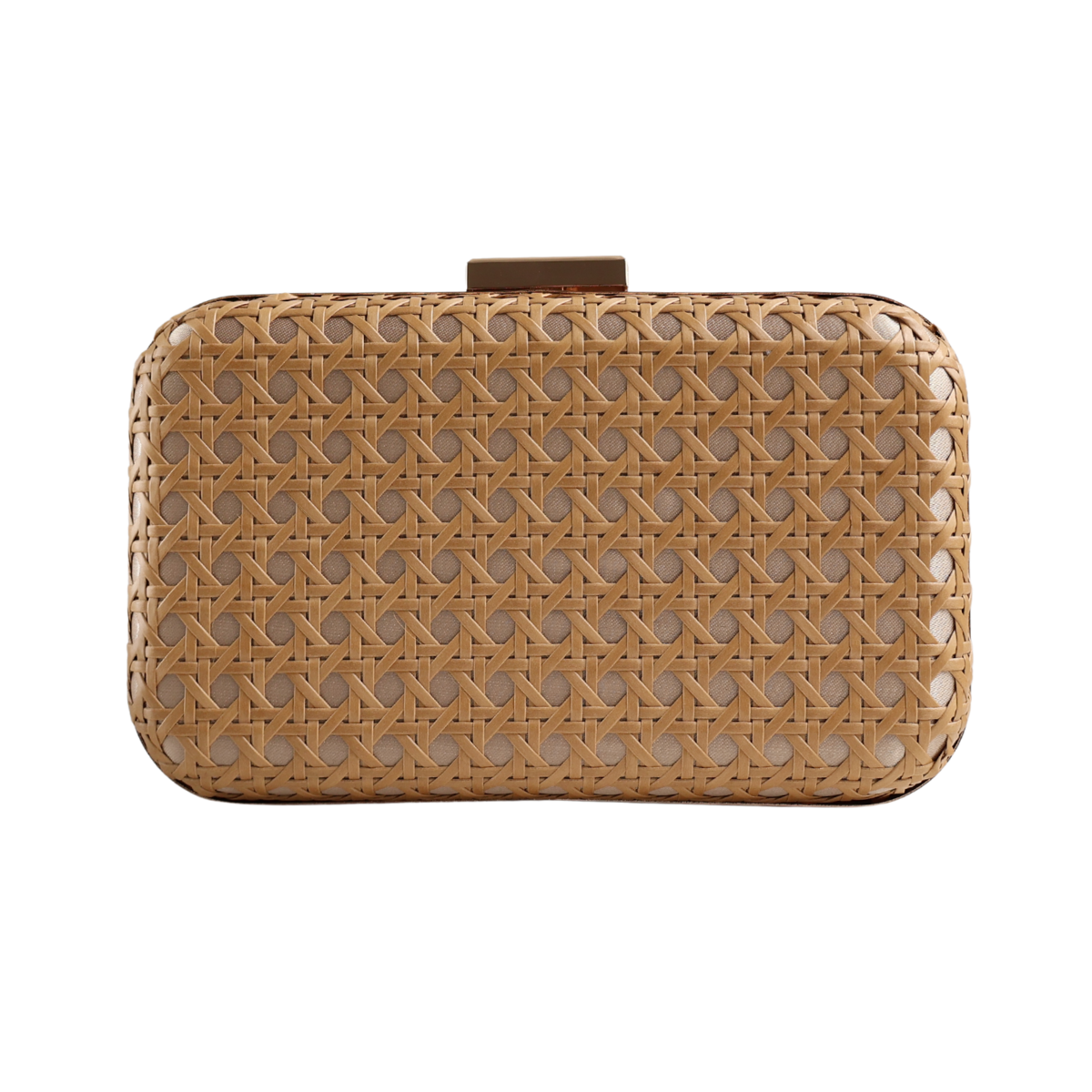 Bolsa de Festa Clutch Palha da Índia Bege