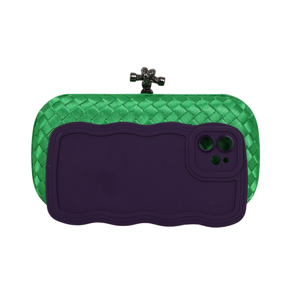 Clutch Tressê Cetim Inspired Pequena Verde