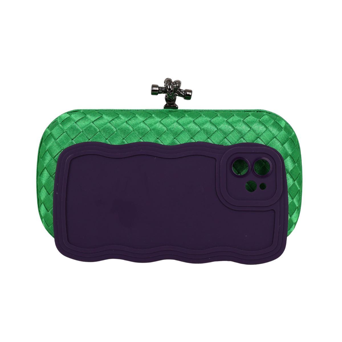 Clutch Tressê Cetim Inspired Pequena Verde