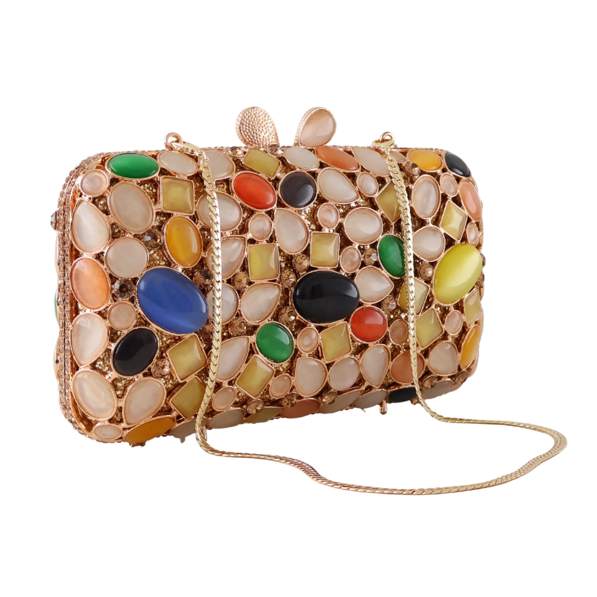 Bolsa Festa Clutch Pedraria Colorida