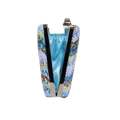 Bolsa de Festa Clutch Palha Azul