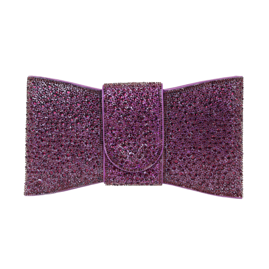 Bolsa Carteira de Festa Clutch Pedraria Roxa