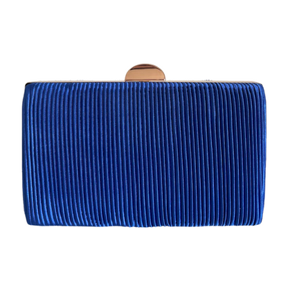 Bolsa Clutch Festa Tecido Aveludado Frizado Azul