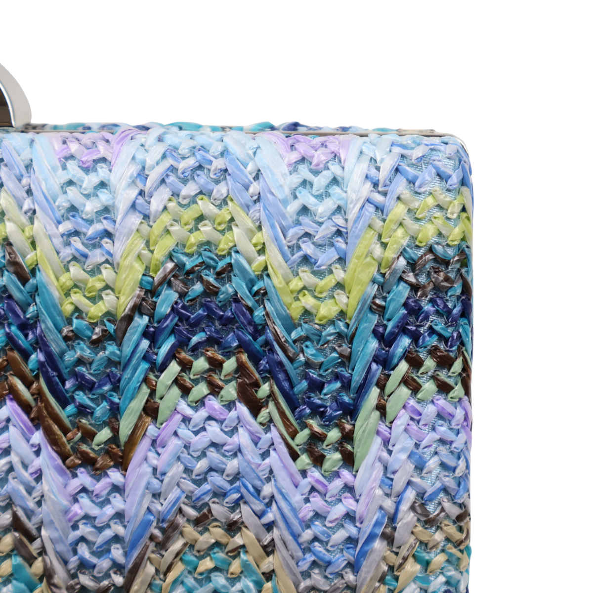 Bolsa de Festa Clutch Palha Azul