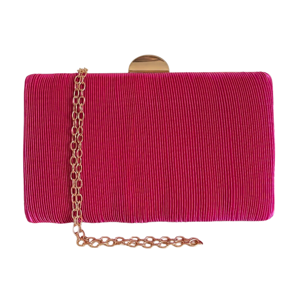 Bolsa Clutch Festa Tecido Aveludado Frizado Rosa