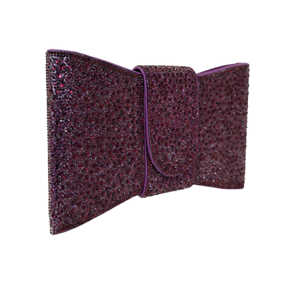 Bolsa Carteira de Festa Clutch Pedraria Roxa