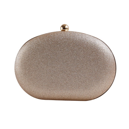 Bolsa Festa Clutch Pedraria Oval Bege