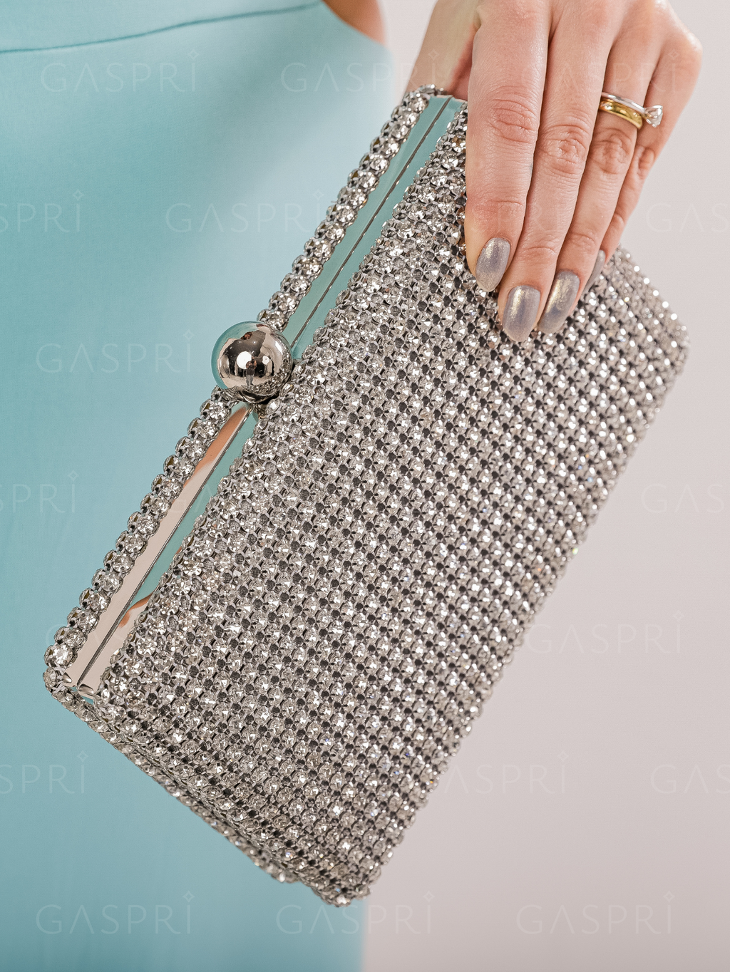 Bolsa de Festa Clutch Strass Prata - ReUse