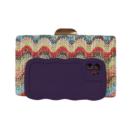 Bolsa de Festa Clutch Palha Colorida