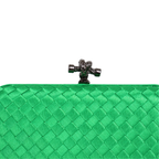 Clutch Tressê Cetim Inspired Pequena Verde