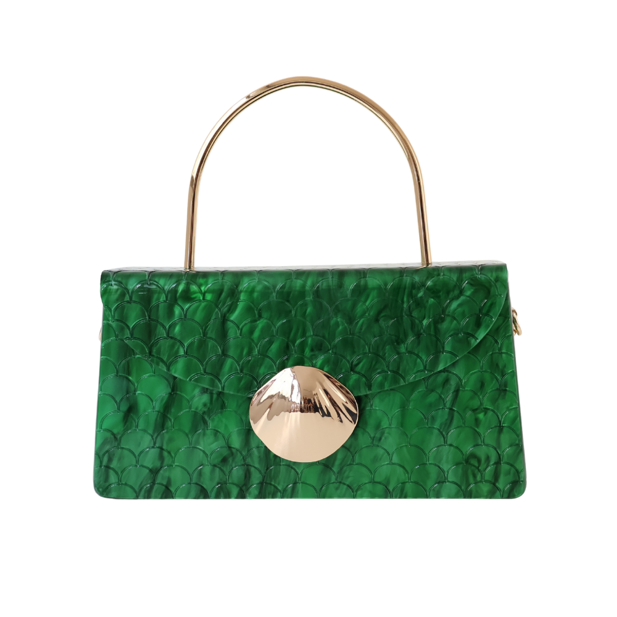 Bolsa de Festa Baú Acrílico Perolada Verde