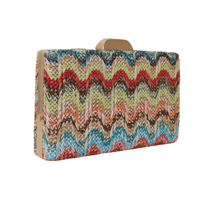 Bolsa de Festa Clutch Palha Colorida