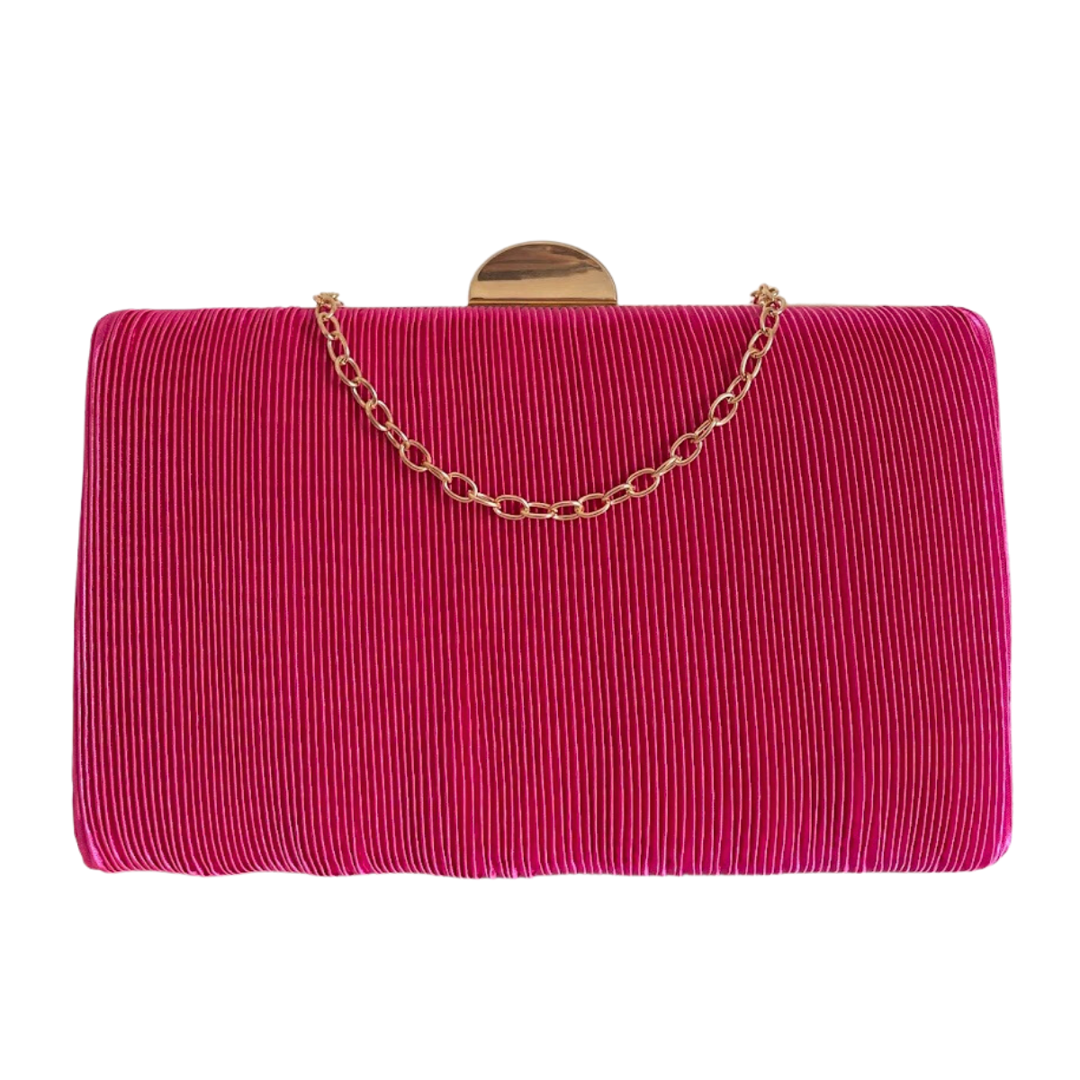 Bolsa Clutch Festa Tecido Aveludado Frizado Rosa