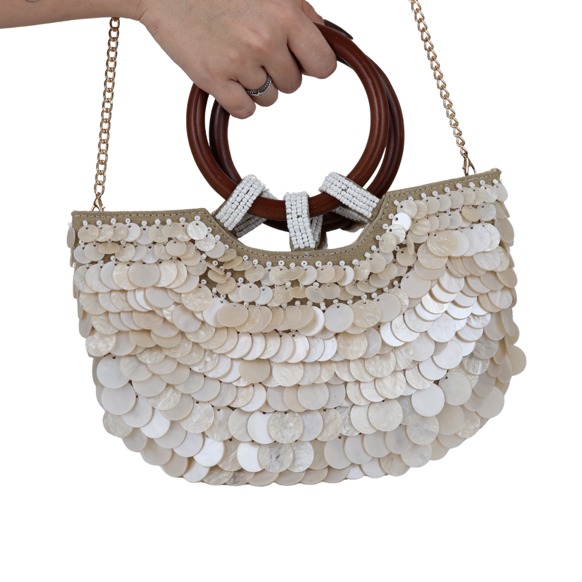 Bolsa de Mão Transversal em Madrepérola