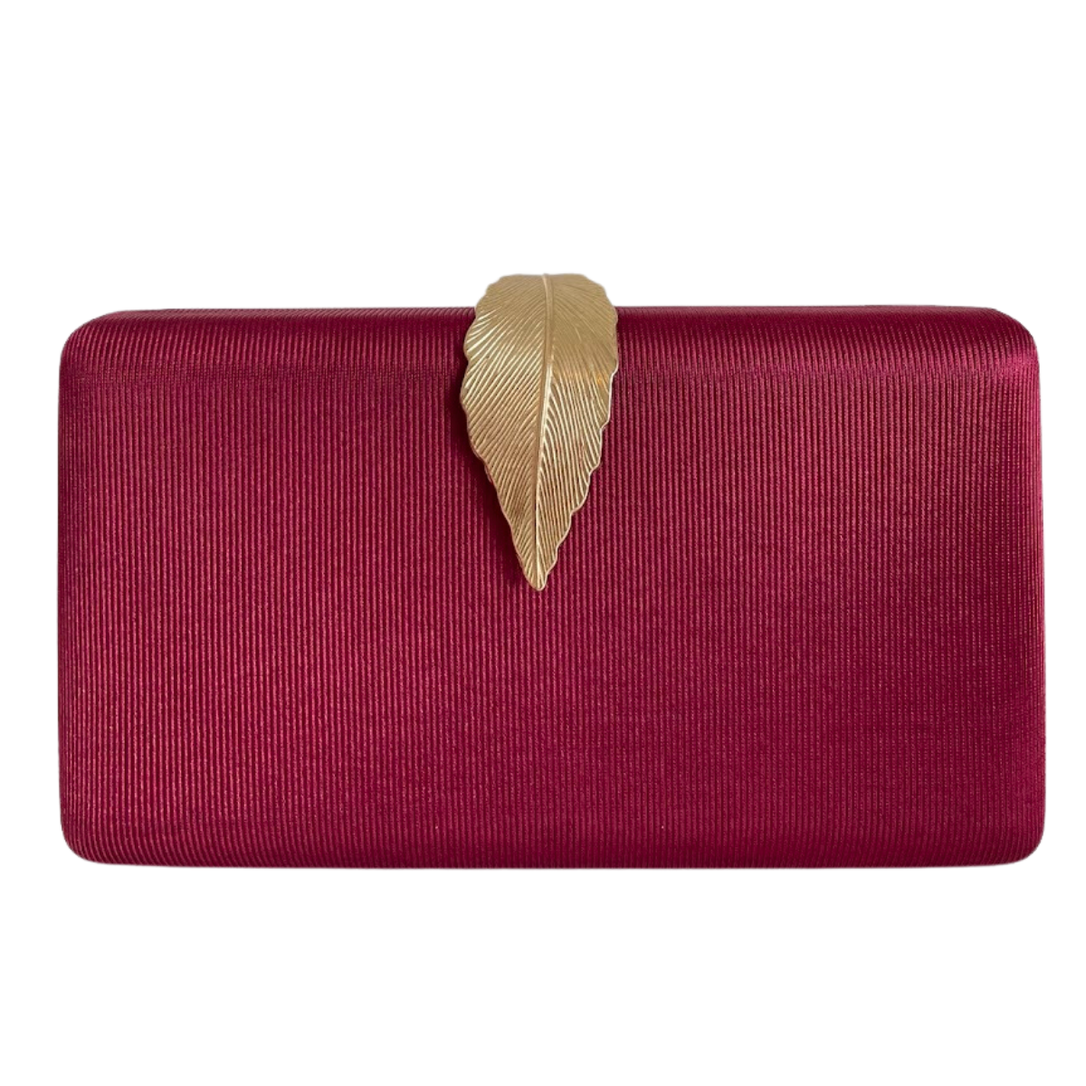 Bolsa Clutch Festa Tecido Fecho de Folha Marsala - ReUse