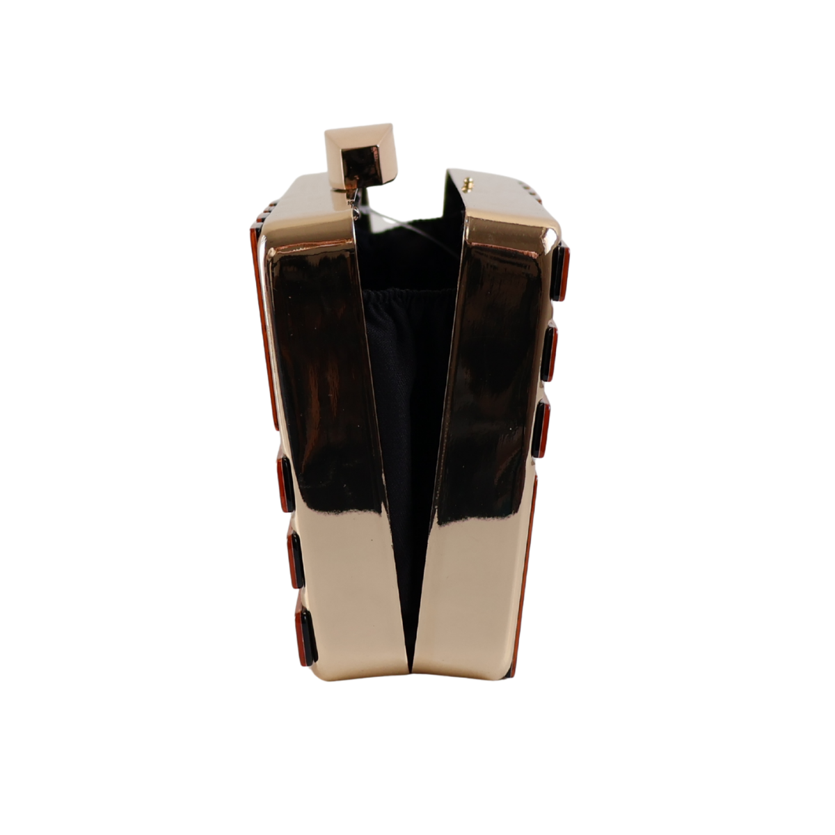 Bolsa de Festa Clutch Perolada Metalizada Bronze - ReUse