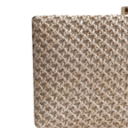 Bolsa Festa Clutch Trama Palha Bege Claro