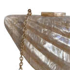 Bolsa Festa Clutch Acrílico Concha Bege Pérola - ReUse